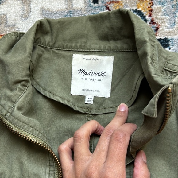 Madewell green olive fleet jacket size xxs item c3394 - Picture 6 of 12